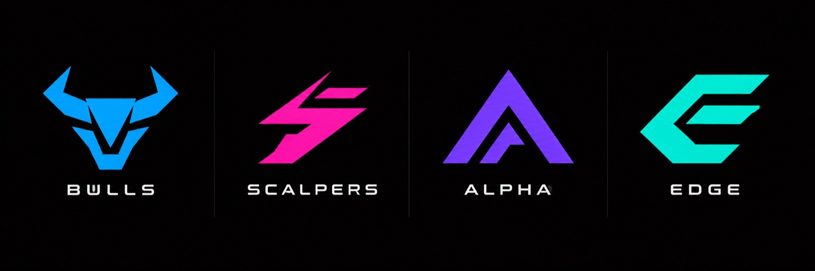 Team emblems: Bulls, Scalpers, Alpha and Edge